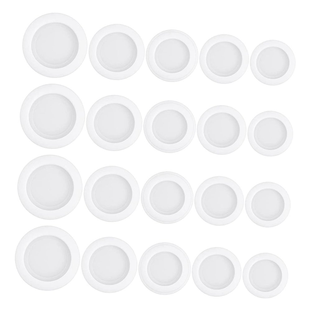 DECHOUS 20Pcs Plastic Piggy Bank Bottom Plugs Stoppers for Coin Savings Box Assorted Sizes 4 of Each Size Seal for Plaster Doll Figurines and Bank Supplies