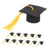 LALADEFIEE 12Pcs Graduation Hat Cupcake Toppers with Tassels Cake Decorations for Graduation Party Supplies Elegant Cap Picks for and Desserts view 1