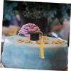 LALADEFIEE 12Pcs Graduation Hat Cupcake Toppers with Tassels Cake Decorations for Graduation Party Supplies Elegant Cap Picks for and Desserts view 3