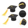LALADEFIEE 12Pcs Graduation Hat Cupcake Toppers with Tassels Cake Decorations for Graduation Party Supplies Elegant Cap Picks for and Desserts view 4