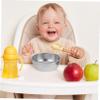 HEALSOPTHY Stainless Steel Bowl for Boys and Girls Boy Girl Cups Spill Dinnerware Food Stage view 3