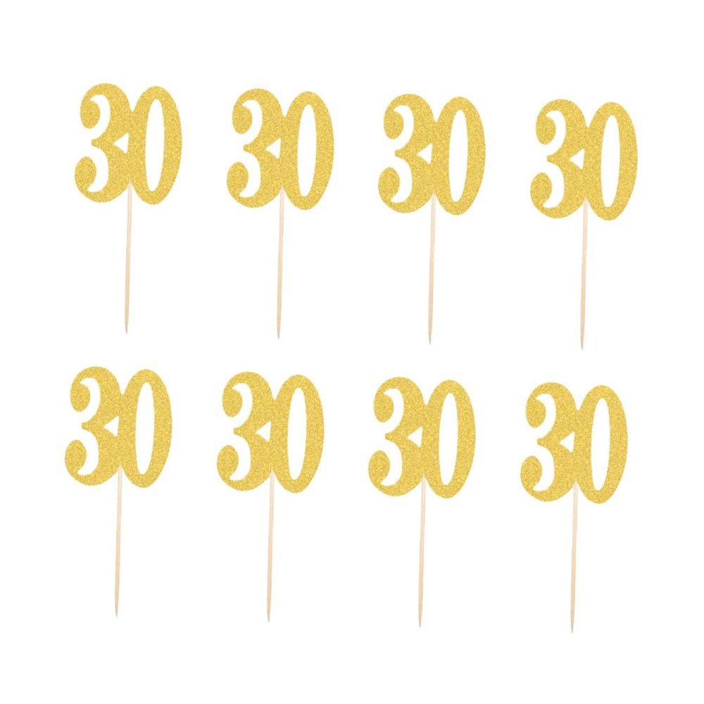 LIOOBO 10pcs Glitter Number Cake Topper Picks Fun Cupcake Decorations for Birthdays Weddings and Parties Easy to Insert Cake Decor for Special Celebrations