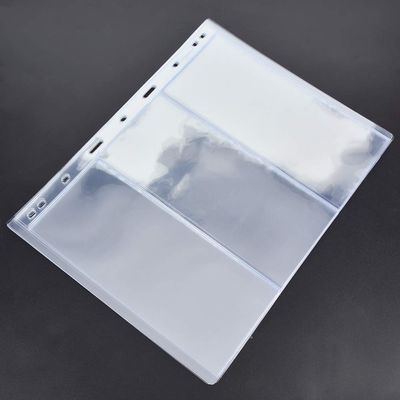 Stamp Album, Universal 9 Holes Stamp Collecting Supplies with 10Pcs Pages for Standard Collection Book (Transparent 3 lines)