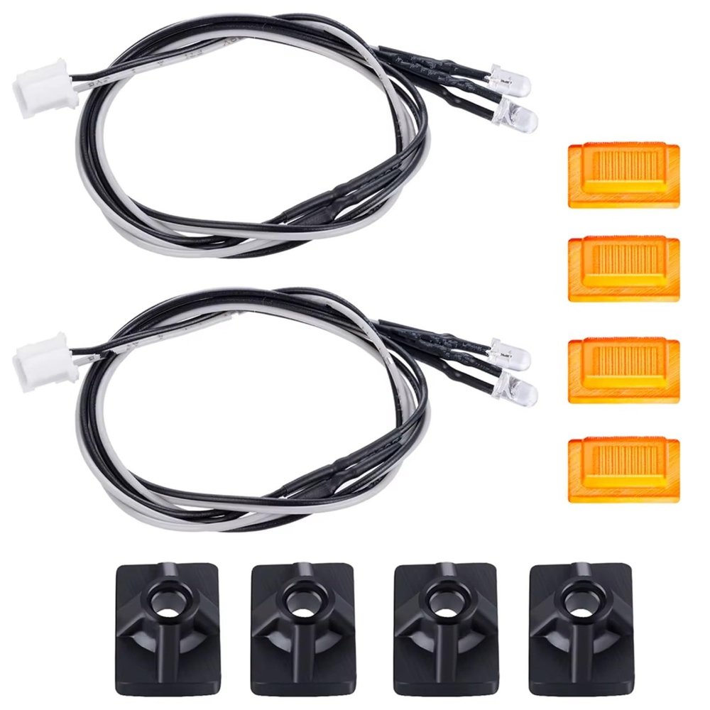 for Tamiya R620 R470 for Scania Tractor 1/14 2Pcs Side Skirt Lights Side Lamp Spotlight 3V Truck Tipper Car Parts Rc Car Headlamps Lights(Yellow)