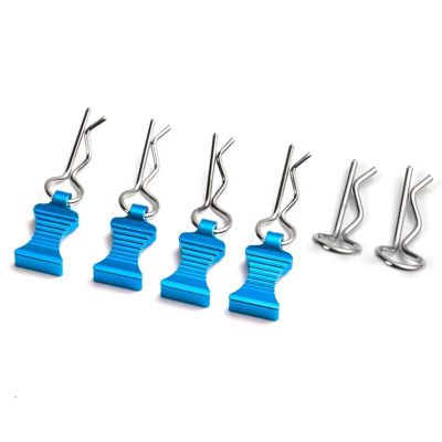 RC Car Parts for Axial for SCX10 for TRX-4 1/10 1/12 Metal R-Type Car Shell Body Fixed Clips Pin with Tab Decoration RC Car Model Accessories Parts(Blue)
