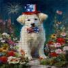Challenging and Joyful Jigsaw Game Featuring Patriotic Great Pyrenees Puppy with Fireworks and Flowers 1000 Piece Puzzle for Adults and Dog Lovers, Families Wall Decor and Family Fun Gift view 1