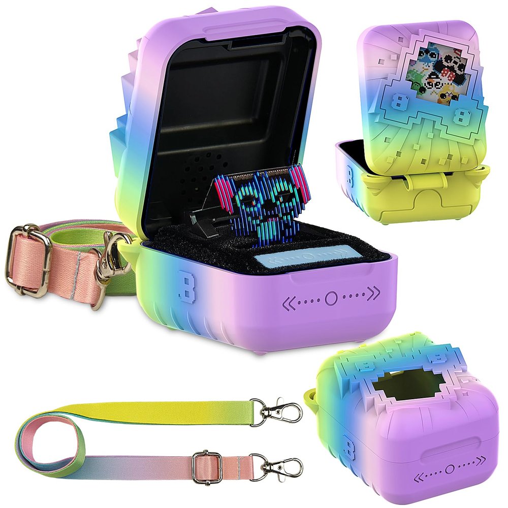 JCHPINE Silicone Cover Case for Bitzee Disney Interactive Digital Pet and Case, Protective Skin Sleeve for Bitzee Disney Virtual Electronic Pets (Rainbow)