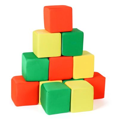 COZYTRAUM 12-Pack 5 Inch Foam Cubes, Soft Play Pit Fillers for Indoor Games, Trampoline & Rock Climbing Mats - 3 Colors (Yellow/Green/Orange)...