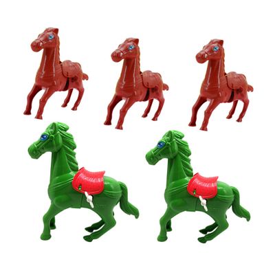 SOPOTUTU 5Pcs Wind Up Jumping Horse for Plastic Clockwork Animals Energy Saving Enhances Motor Skills for Indoor Decoration and Playtime