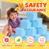 COZYTRAUM 48-Pack 5 Inch Foam Cubes, Soft Play Pit Fillers for Indoor Games, Trampoline & Rock Climbing Mats - Light Blue view 2