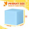 COZYTRAUM 48-Pack 5 Inch Foam Cubes, Soft Play Pit Fillers for Indoor Games, Trampoline & Rock Climbing Mats - Light Blue view 3