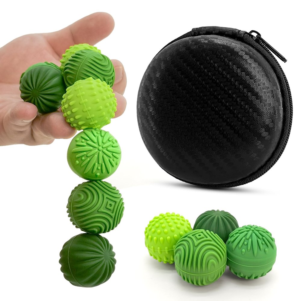 Magnetic Fidget Balls for Adults Teens 4PCS Magnetic Sensory Fidget Toys Silicone Stress Balls, Office Desk Toy for Autism ADHD Anxiety | Fun Textures Gadgets with Organizer Box