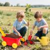 GNAYUIJ Kids Gardening Tools Set 9 pcs Wheelbarrow Set for Toddler with DIY Flowerpot,Watering Can,Shovel,Rake,Beach,Garden,Outdoor Backyard Farm Digging Play Set Toys,3-8 Year Old Boy Girl Gift view 2