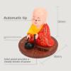 Solar Dancer Ornament - Dancing Buddhist Monk Solar Pal, Car Dashboard Decor, Office Desk Toy with Solar Power Motion, Unique Gift for Home & Travel (Red kasaya,Round Bottom) view 2