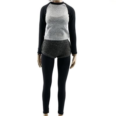 SssHam 1/6 Scale Female Soldier Model Figure Doll Sportwear Long Sleeves T-Shirt Shorts Leggings Clothes for 12 Inch Action Figure Doll Clothes Doll