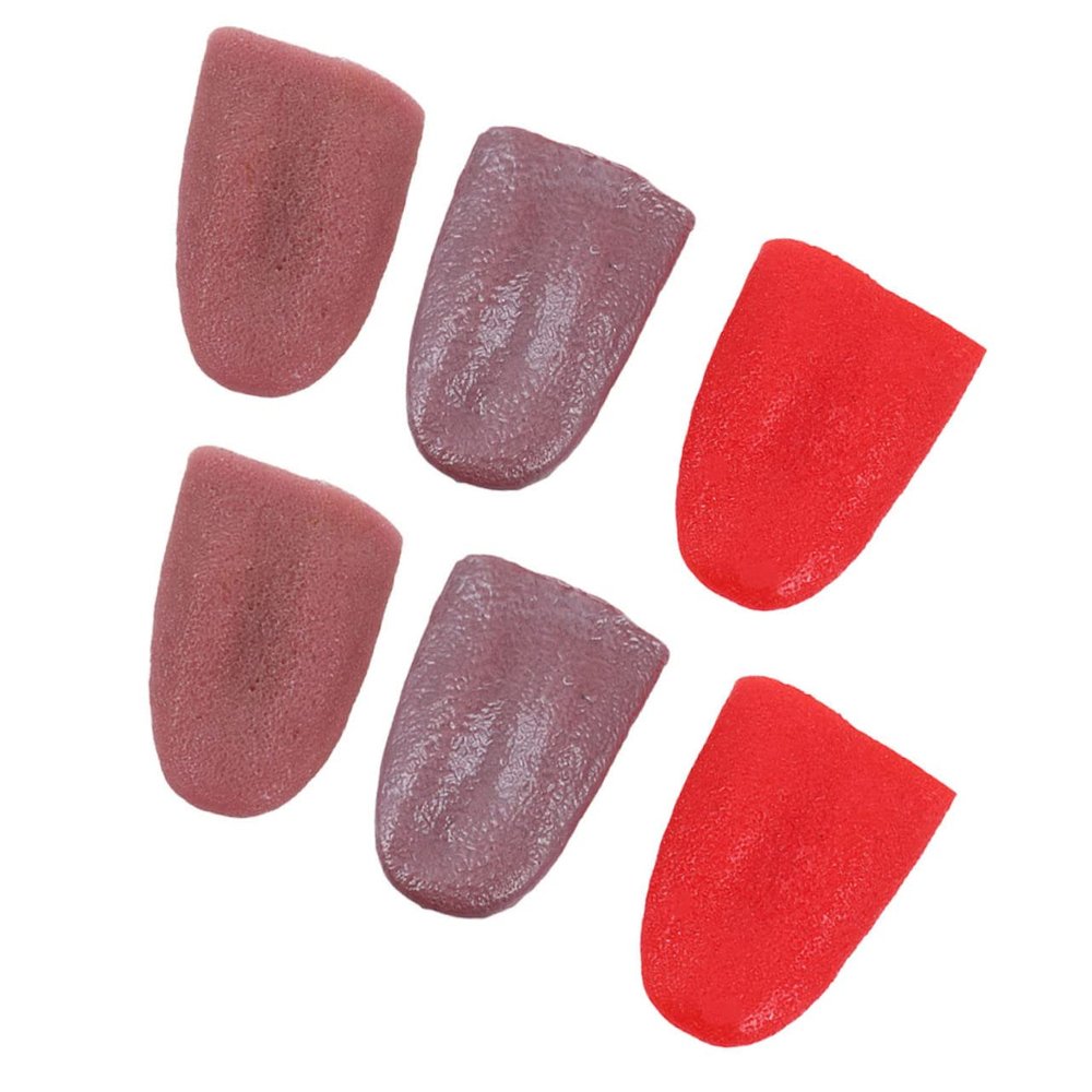 Abaodam 6pcs Artificial Tongue Props Lifelike Fake Tongue for Pranks Material for Halloween and April Fool for Mouth Use Random Color
