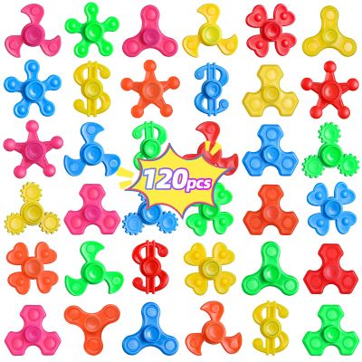 120pcs Mini Fidget Spinner Bulk, Stress Relief Sensory Fidget Toys Kids with Autism, Birthday Gifts Party Favors, Easter Basket Stuffers for Kids Classroom, Treasure Box Toys for Classroom Prizes