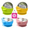 Stainless Steel Baby Bowls with Suction, 2-in-1 Toddler Feeding Set SUS304 Non-Toxic | Unbreakable & Anti-Scald | Super Strong Suction Base | Dishwasher Safe | Perfect Baby Gift - 4Pack Cu.Ft. view 1