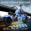 24V Kids Electric Motorcycle, Electric Dirt Bike for Kid, 176lbs Max, Disc Brake, Dual Suspensionat, Electric Motorbike for Kids 8-14, Blue view 4