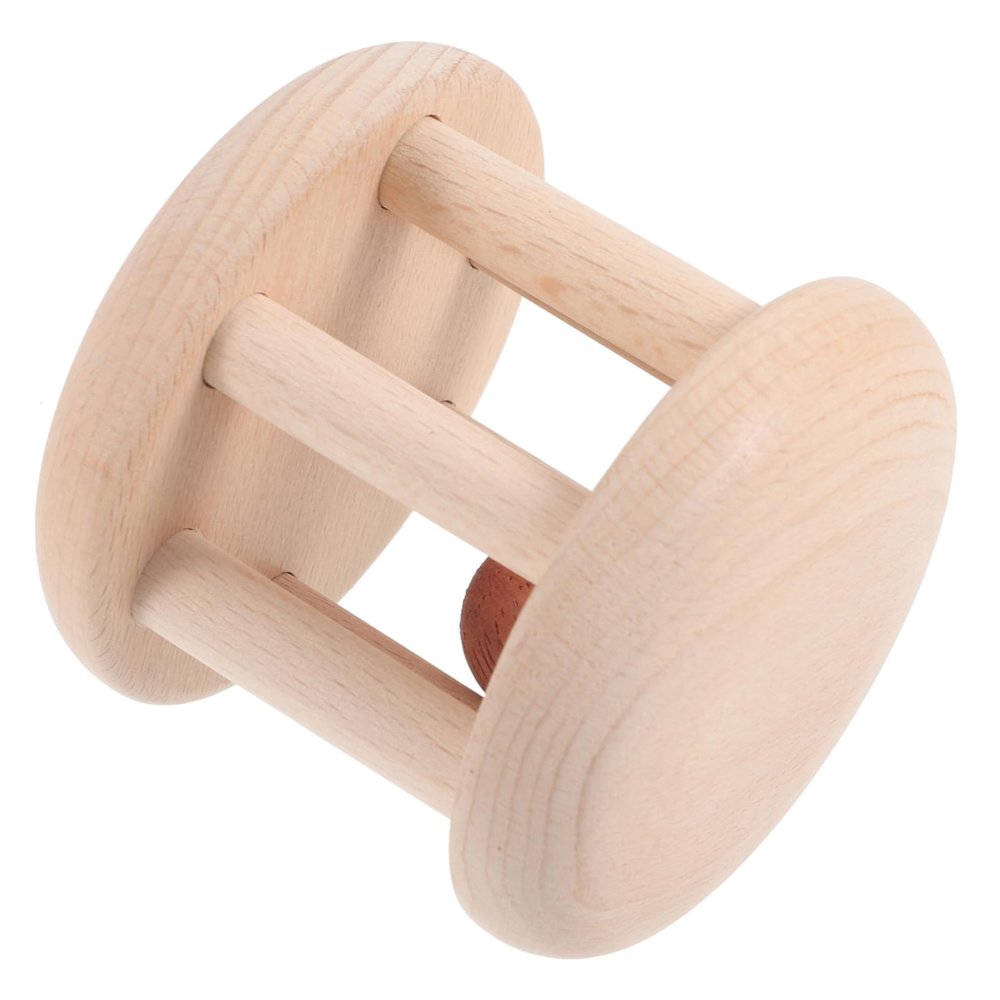 Yardwe 1Pc Wooden Rattle Rolling for Lightweight Educational with Smooth Edges for Showers Holidays and Birthdays Random Style