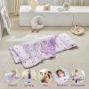 Toddler Nap Mat with Pillow and Blanket,Purple Heart Slumber Bags for Girls,Ultra Soft Kids Sleeping Bags with Roll Up Design,Perfect for Preschool,Daycare,Kindergarten-Purple view 4
