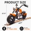 24V Kids Electric Motorcycle, Electric Dirt Bike for Kid, 176lbs Max, Disc Brake, Dual Suspensionat, Electric Motorbike for Kids 8-14, Orange view 3