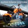 24V Kids Electric Motorcycle, Electric Dirt Bike for Kid, 176lbs Max, Disc Brake, Dual Suspensionat, Electric Motorbike for Kids 8-14, Orange view 4