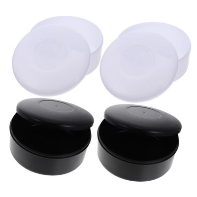 HANABASS Go Chess Set Storage Can 4pcs Black and White Plastic Chess Box for Pieces Holder for Game Lovers and Collectors for Organizing Go Game Components