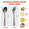 12 PCS Fork and Spoon, Black Silverware Set, Food Grade Stainless Steel Flatware Cutlery Set 6 Forks (5.35 inch), 6 Spoons(5.25 inch) for Home, Outdoor, Restaurant, Dishwasher Safe view 2