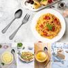 12 PCS Fork and Spoon, Black Silverware Set, Food Grade Stainless Steel Flatware Cutlery Set 6 Forks (5.35 inch), 6 Spoons(5.25 inch) for Home, Outdoor, Restaurant, Dishwasher Safe view 4