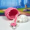 3D Printed Baby Dragon with Egg, 6" White and Pink Rose Baby Dragon, Articulated Fidget ADHD Autism Toy BD007WP-ROS-PWE view 3