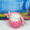 3D Printed Baby Dragon with Egg, 6" White and Pink Rose Baby Dragon, Articulated Fidget ADHD Autism Toy BD007WP-ROS-PWE view 4