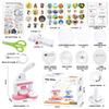 BAORUYAO 3in1 Badge Maker Machine for Kids,Capable of Making Fridge Magnets Keychains Brooches Badges with Picture Cutters and Children's Scissors.86pcs Set of DIY Arts & Crafts Gifts for Kids(Pink) view 3