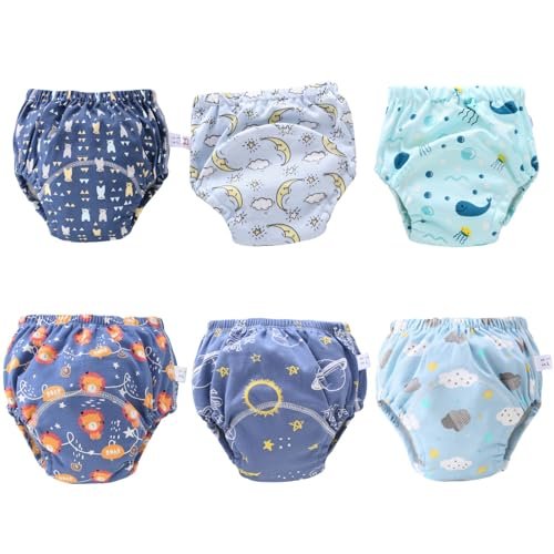 Training Pants for Boys Girls, Absorbent Potty Training Underwear, Toddlers Waterproof Underwear (6pcsJ,M)