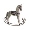 LIOOBO 2pcs Handmade Wooden Rocking Horse Ornament Decor for Boys and Girls Room Home Wall Decor Horse Art Grey view 2