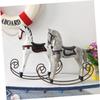 LIOOBO 2pcs Handmade Wooden Rocking Horse Ornament Decor for Boys and Girls Room Home Wall Decor Horse Art Grey view 3