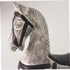 LIOOBO 2pcs Handmade Wooden Rocking Horse Ornament Decor for Boys and Girls Room Home Wall Decor Horse Art Grey view 4