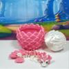 3D Printed Baby Dragon with Egg, 6" White and Pink Clover Baby Dragon, Fidget ADHD Autism Toy BD007WP-CLO-PWE view 2