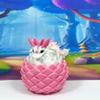 3D Printed Baby Dragon with Egg, 6" White and Pink Easter Baby Dragon, Articulated Fidget ADHD Autism Toy BD007WP-EAS-PWE view 2