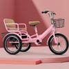 3 Wheels Bicycle,Rickshaw Tricycle with Pedals,Tandem Trike with Back seat,seat with Belt and armrest,Front and Rear Wheel Brakes,Outdoor Cruiser Bike,Pneumatic tire Spoke Wheels view 1