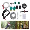 WDZCZDoo 120FT Zip line Kits for Backyard, Kids Zipline Kit for Children and Adult Up to 330lb with Stainless Steel Ziplines Spring Brake and Safety Harness & Helmet (120ft - Black, Silver, Red) view 1