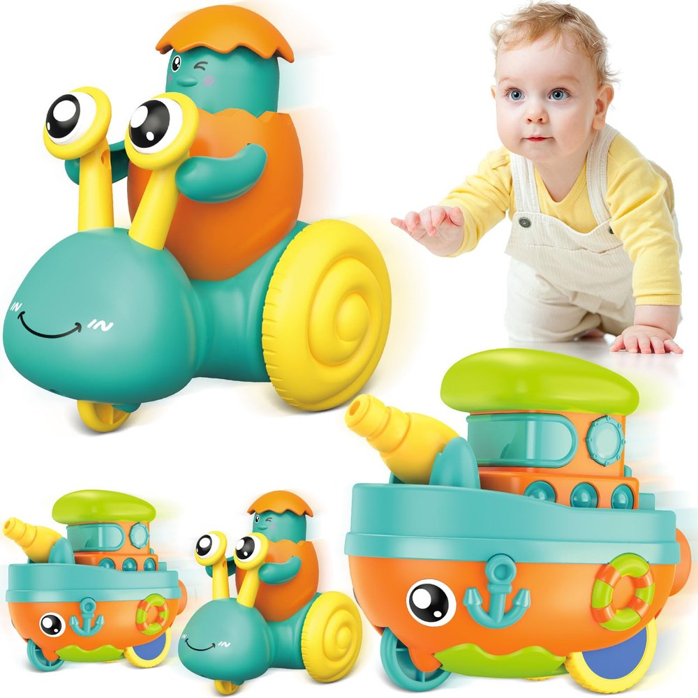 Toddler Toys for 1 Year Old Boy, Press to Go Car Toys for Toddlers 1-3, Learning Baby toy 6-9-12-18 Months Infant Push Go Play Vehicle Set, Baby Girls Boys Christmas First Birthday Gifts for Ages 1-2