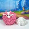 3D Printed Baby Dragon with Egg, 6" White and Pink Woodland Baby Dragon, Articulated Fidget ADHD Autism Toy BD007WP-WOO-PWE view 4