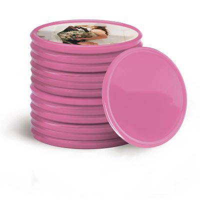 200-1000 Custom Poker Chips, 15 Colors Custom Plastic Tokens Personalized Logo/Text/Photo, Double Sided Print on a Chip, with Storage Box, Good for Drink Token, Bar, Business Card (Pink)