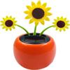 Solar Dancing Flower Car Decoration, Apple Blossom Sunflower with Honey Bee, Swinging Windowsill Ornament view 1