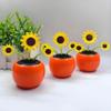 Solar Dancing Flower Car Decoration, Apple Blossom Sunflower with Honey Bee, Swinging Windowsill Ornament view 2
