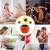 Solar Dancing Flower Car Decoration, Apple Blossom Sunflower with Honey Bee, Swinging Windowsill Ornament view 3