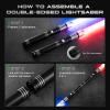 DAMIENSABER 2 Pack 4 Sound Fonts Light Saber, Heavy Dueling RGB Baselit Light Sabers 12 Colors Changing, Volume Adjustable Metal Hilt Light Saber, Black- Not APP Version view 3