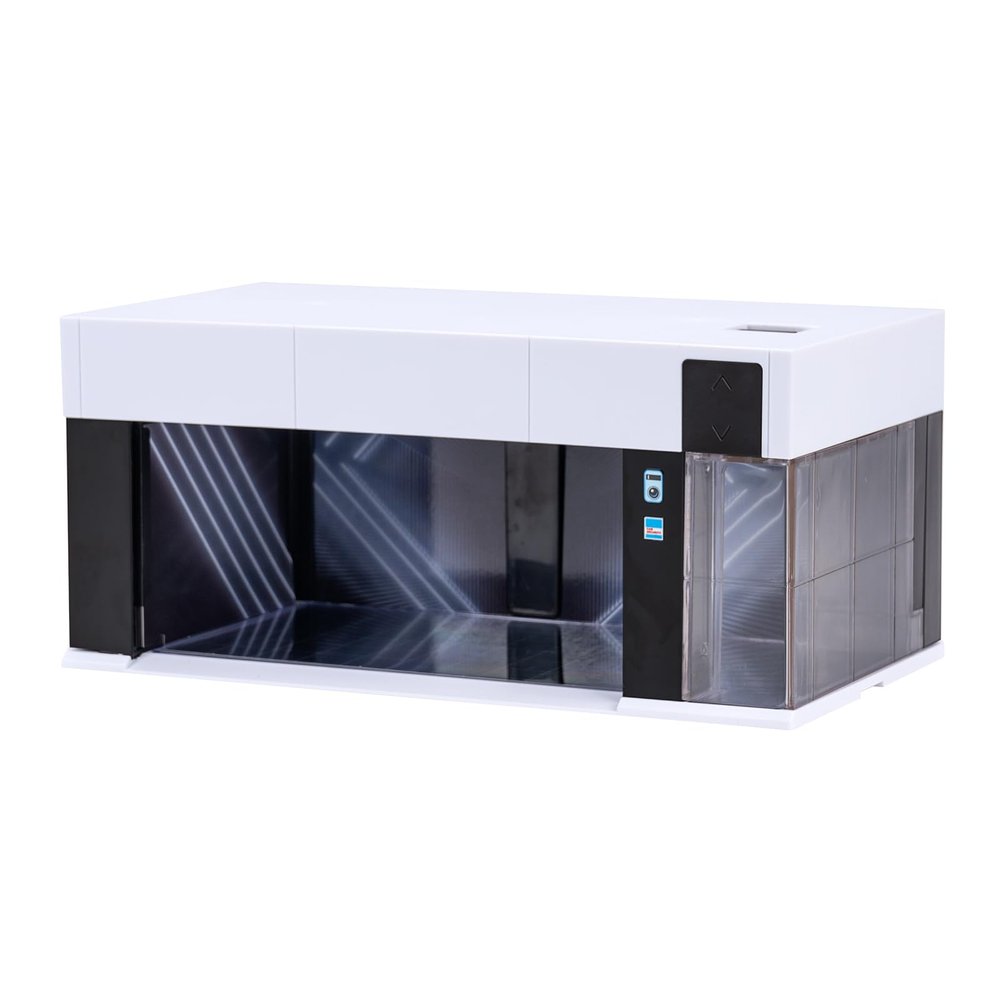 1/64 Scale Die-cast Car Display Case for Hot Wheels, with LED Lights and Voice Control, Model Car Display Eectric Garage Diorama Parking Lot for 1:64 Mini Toy Cars Display and Storage (White)