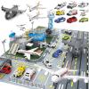 Frontoytall Airplane Toy Set, Boys Plane Playset with Die-cast Trucks, Helicopter, Control Tower, Parking Apron and Airport Playmat, Gifts for Toddler 3+ Years Old, Kids Presents for Birthday view 1